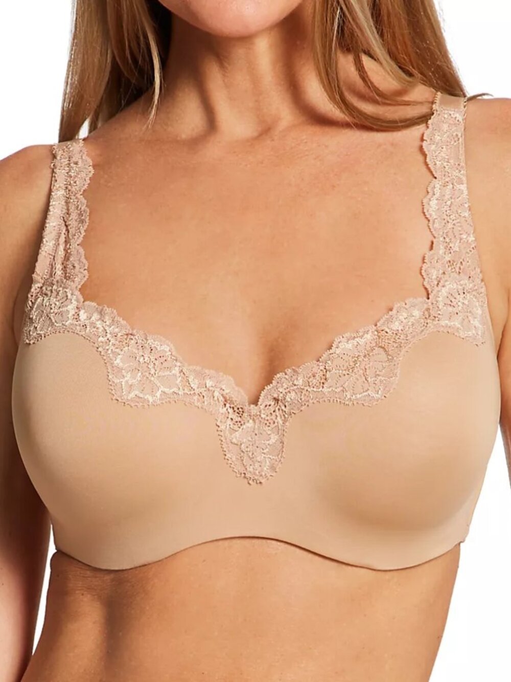 Le Mystere Dream Tisha Lace Full-Busted Bra Sz 38E Beige #965 Underwire